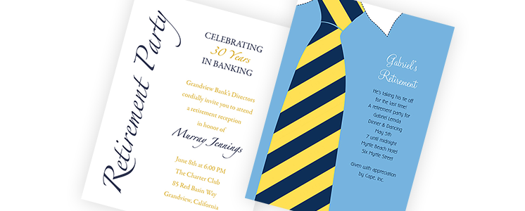 746x300 Retirement Invitations, Retirement Party Invitations