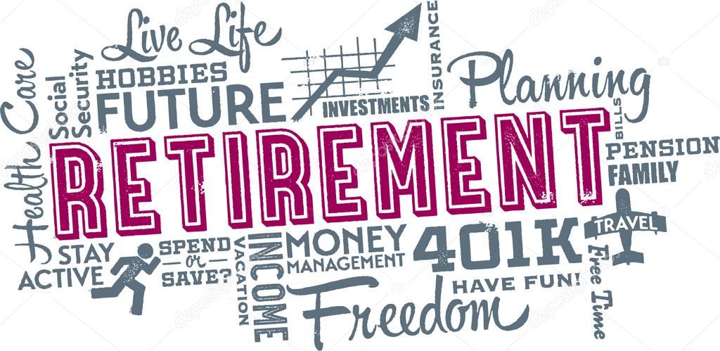 1024x499 Retirement Planning Word And Icon Collage Stock Vector