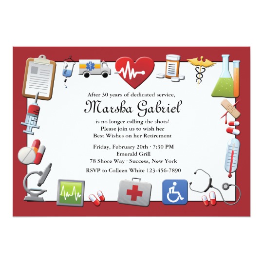 540x540 Medical Retirement Party Invitation