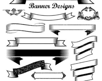 340x270 Retro Banner Cliparts