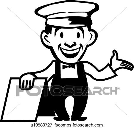 450x430 Clip Art Of Retro Man In Overalls U19580727