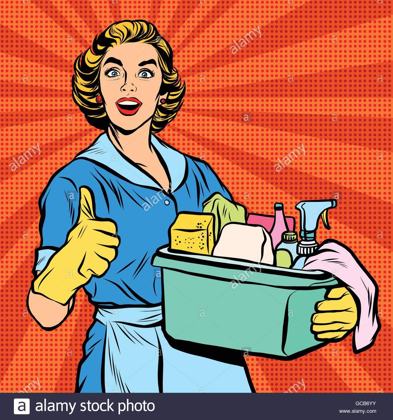 1300x1390 Quality Home Cleaning, Pop Art Retro Housewife Stock Vector Art