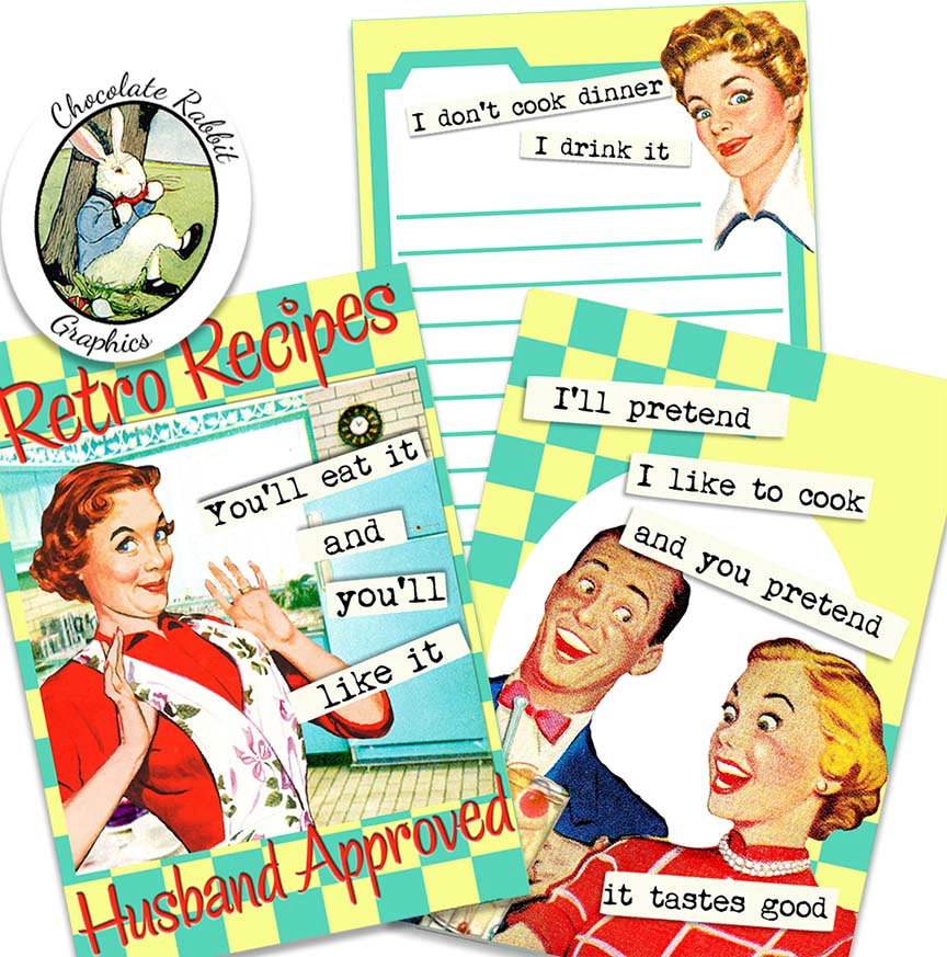 864x873 Recipe Card Envelope Pocket Letters 1950s Digital Download