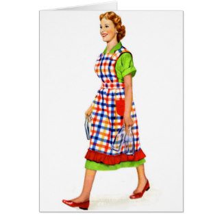 324x324 Vintage Housewife Greeting Cards Zazzle