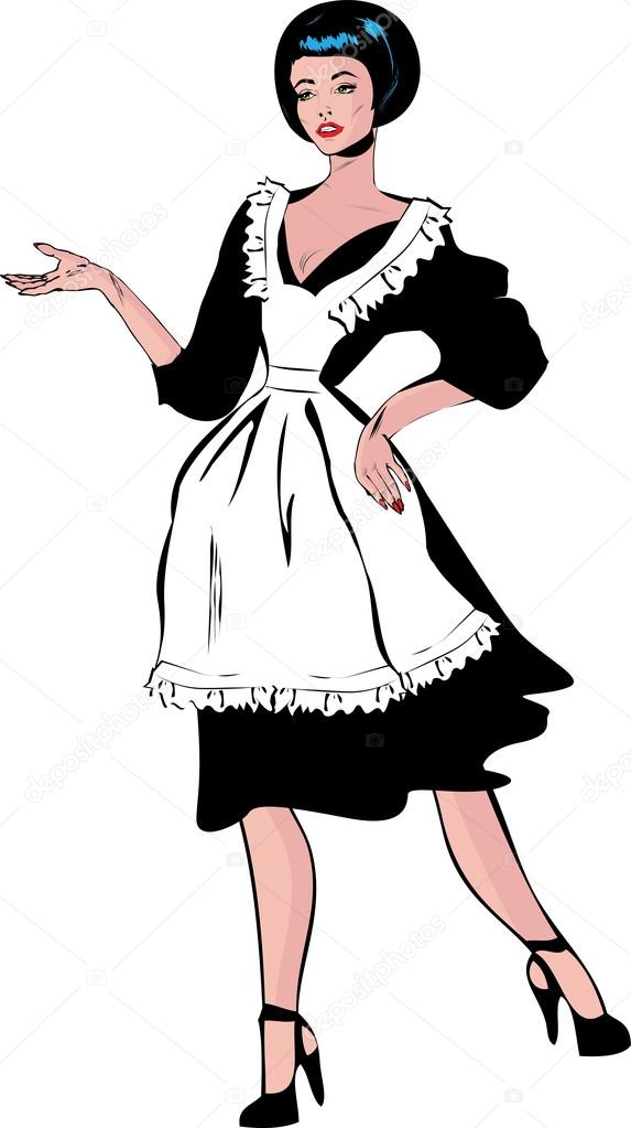 573x1023 Vintage Clipart Housewife