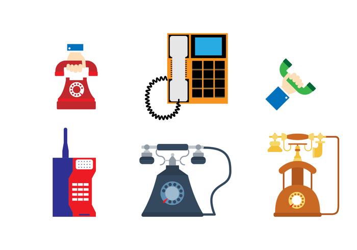 700x490 Flat Retro Phone Sticker