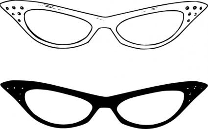 425x265 Retro Glasses Clip Art