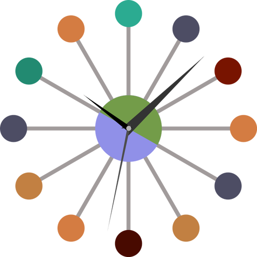 500x500 Retro Startburst Wall Clock Vector Clip Art Public Domain Vectors