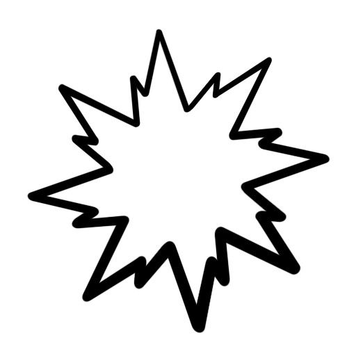 512x512 Black And White Starburst Clipart 2