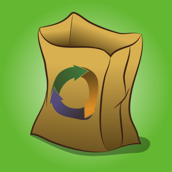 600x600 Clip Art Of A Reusable Paper Bag