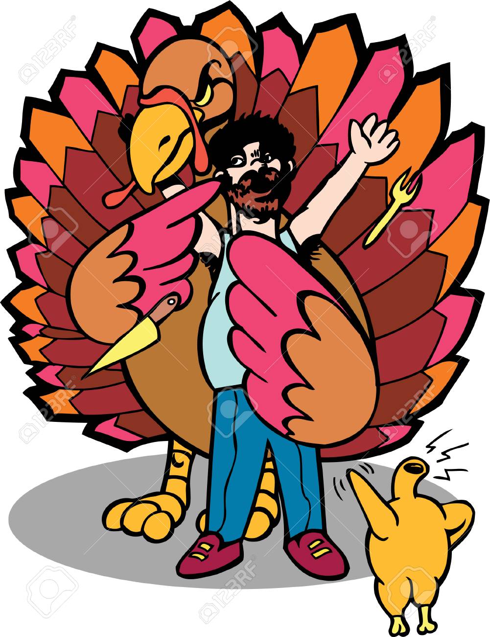 1001x1300 Turkey Revenge Isolated On A White Background. Royalty Free