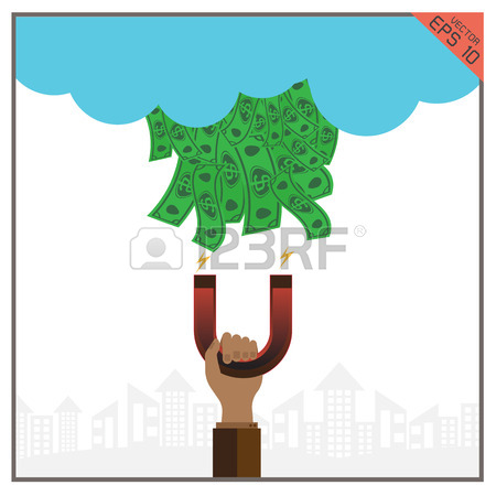 450x450 Magnet Money Building Success Revenue Concept Illustration