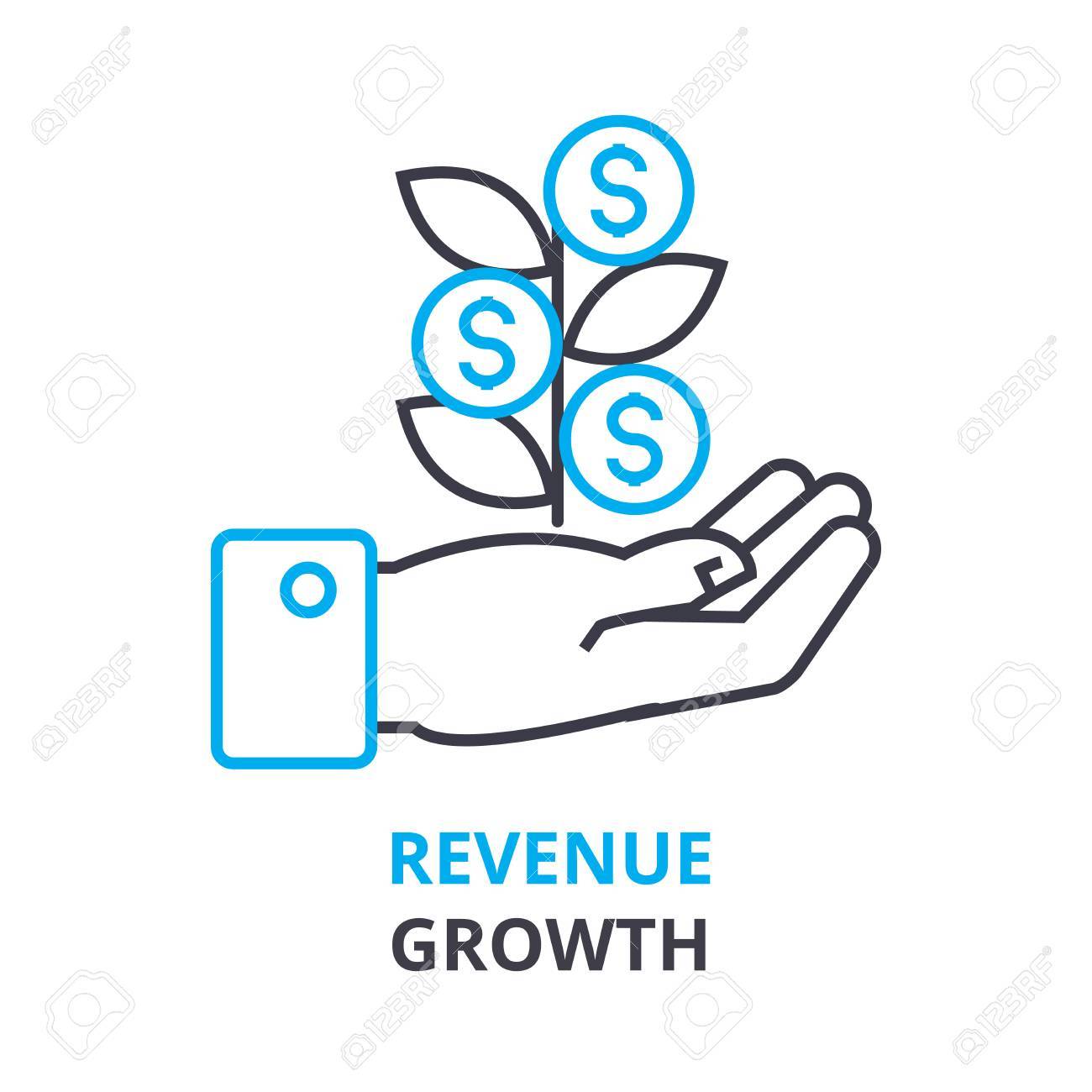1300x1300 Revenue Growth Concept, Outline Icon, Linear Sign, Thin Line