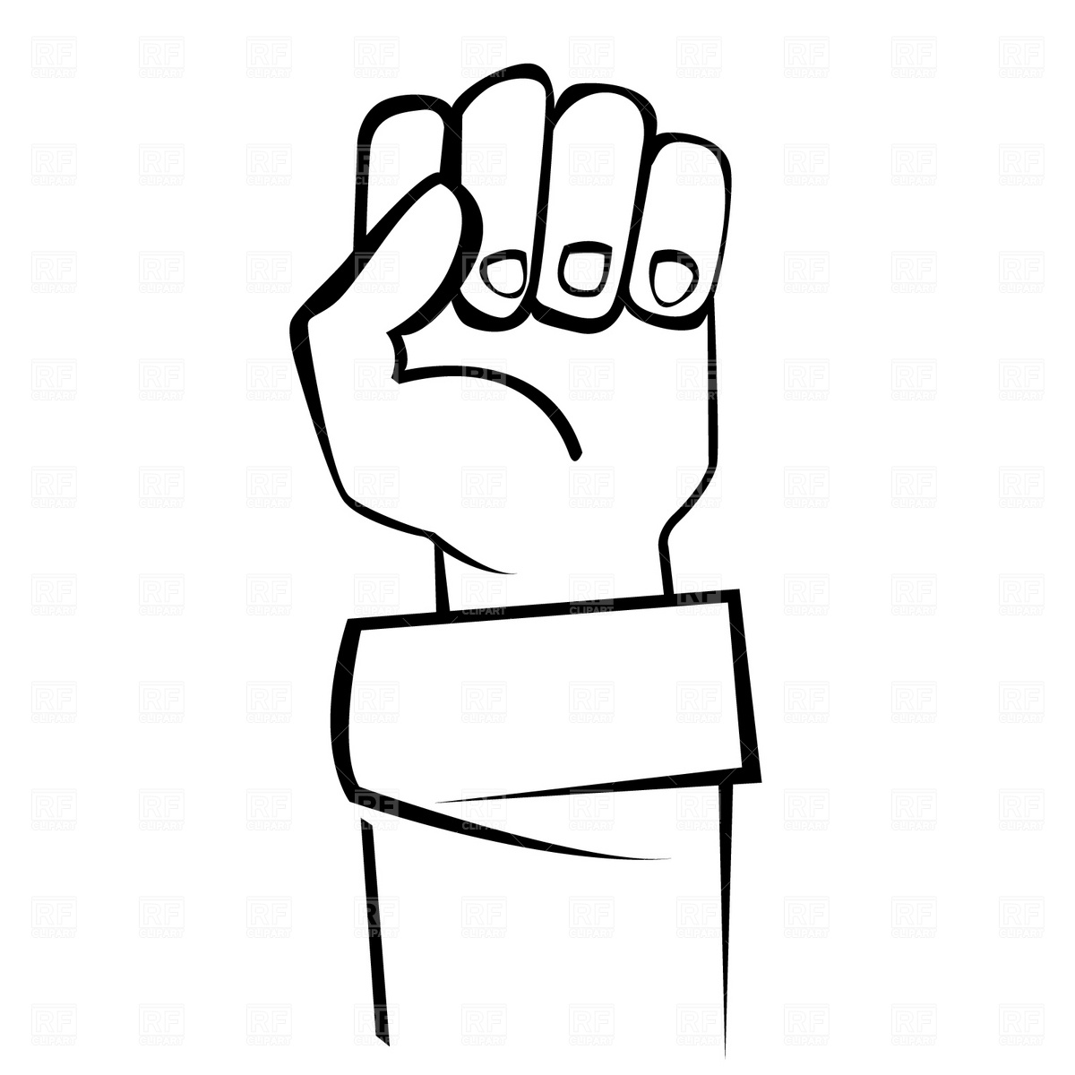 1200x1200 Clenched Fist Royalty Free Vector Clip Art Image