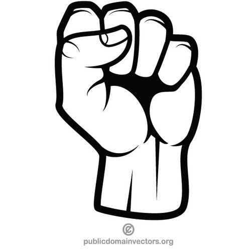 500x500 Clenched Fist Vector Clip Art Public Domain Vectors