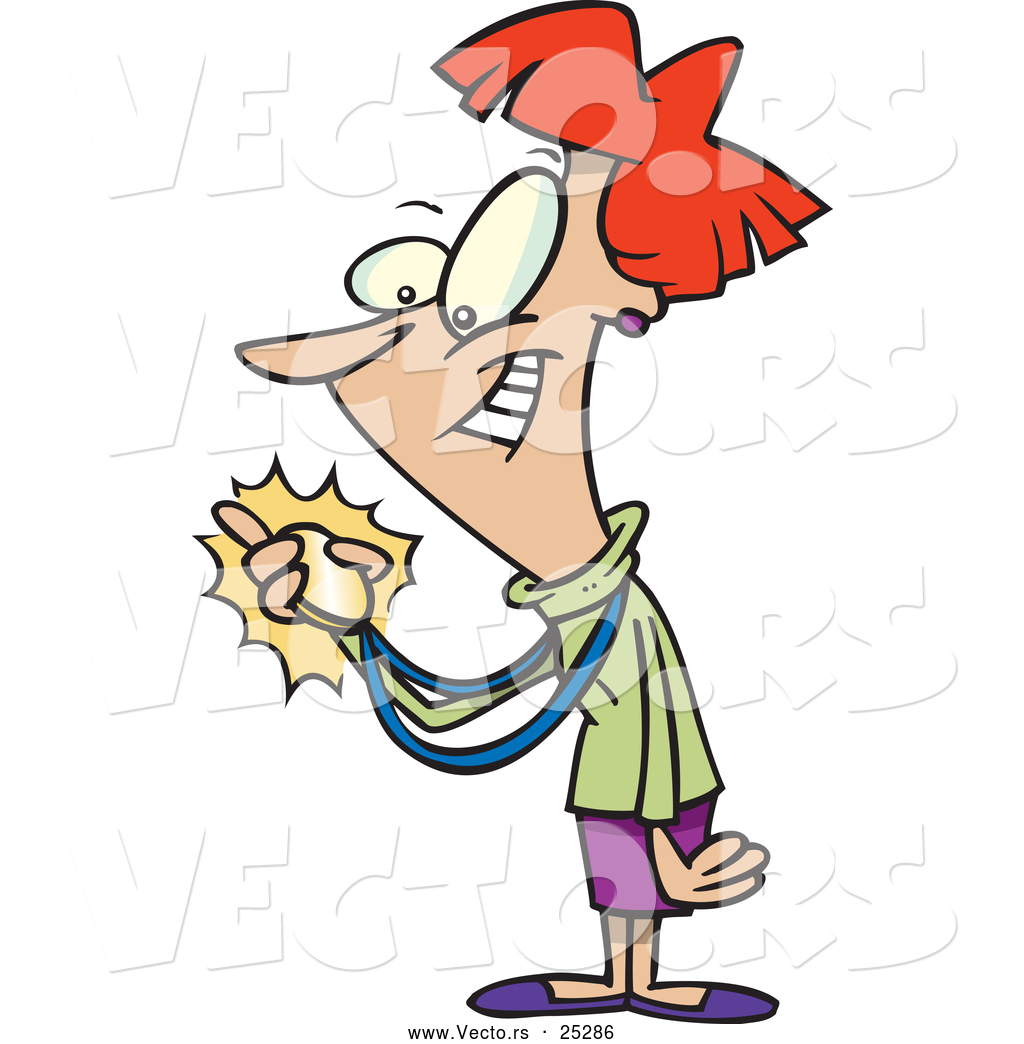 1024x1044 Vector Of A Happy Cartoon Woman Looking