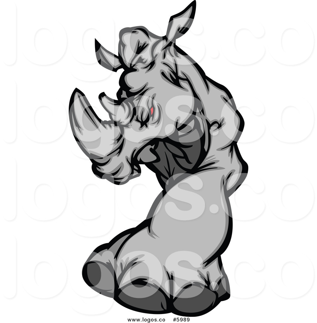 1024x1044 Royalty Free Vector Of A Logo Of A Mad Red Eyed Rhino Mascot