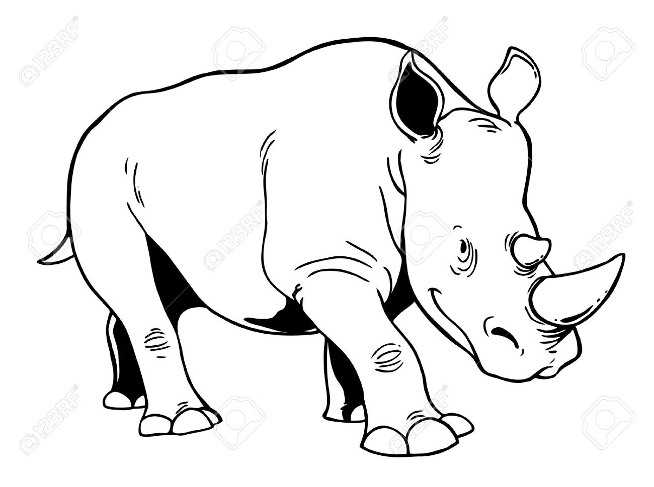 Rhino Clipart Black And White