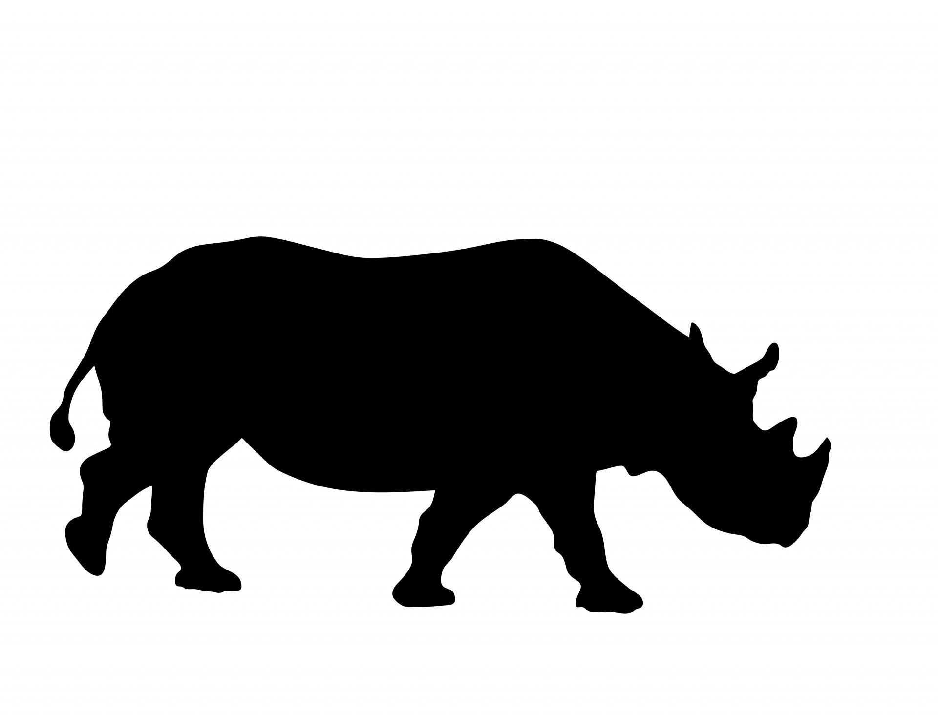 1920x1470 Rhino Silhouette Clipart Free Stock Photo