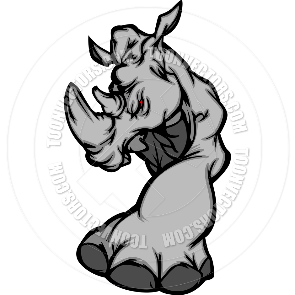 940x940 Walking Rhino Mascot Vector Illustration By Chromaco Toon