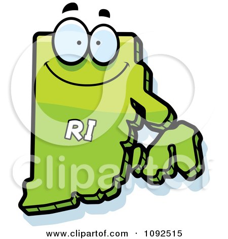 450x470 Clipart Happy Green Rhode Island State Character