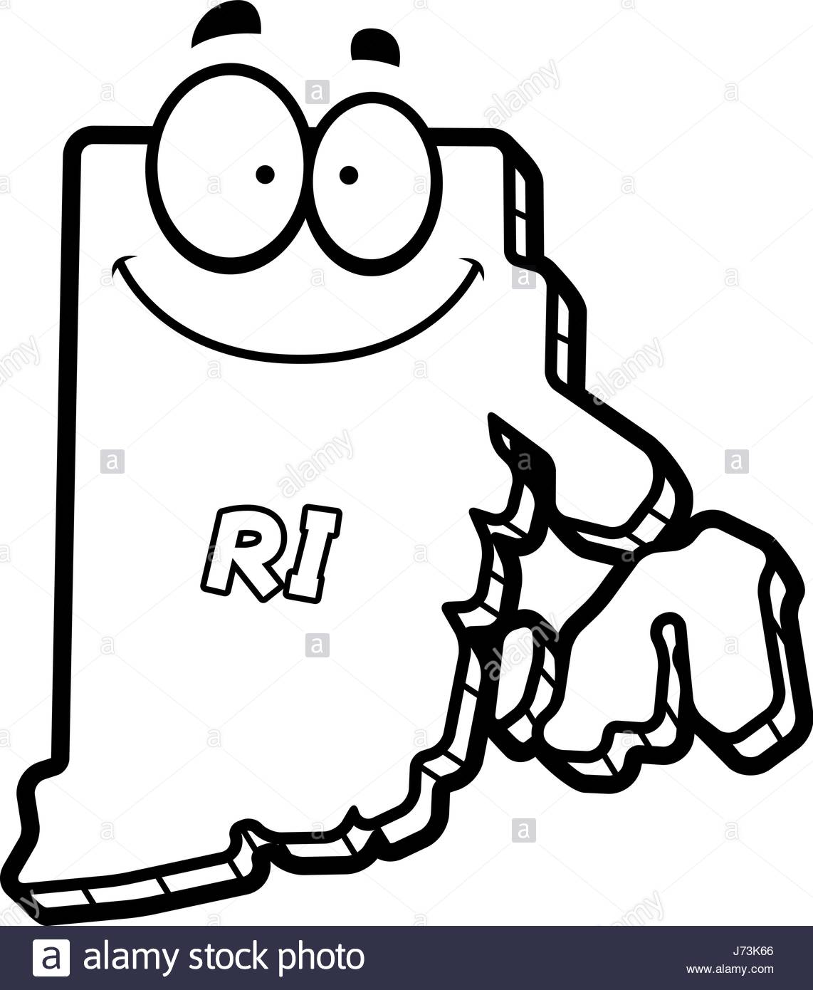 1142x1390 A Cartoon Illustration Of The State Of Rhode Island Smiling Stock