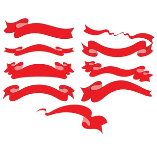 320x320 Ribbon Banner Clipart, Red Ribbon Clip Art, Digital Wedding Bann