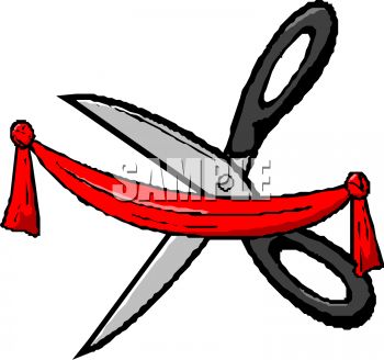 350x328 Scissors Cutting A Ribbon