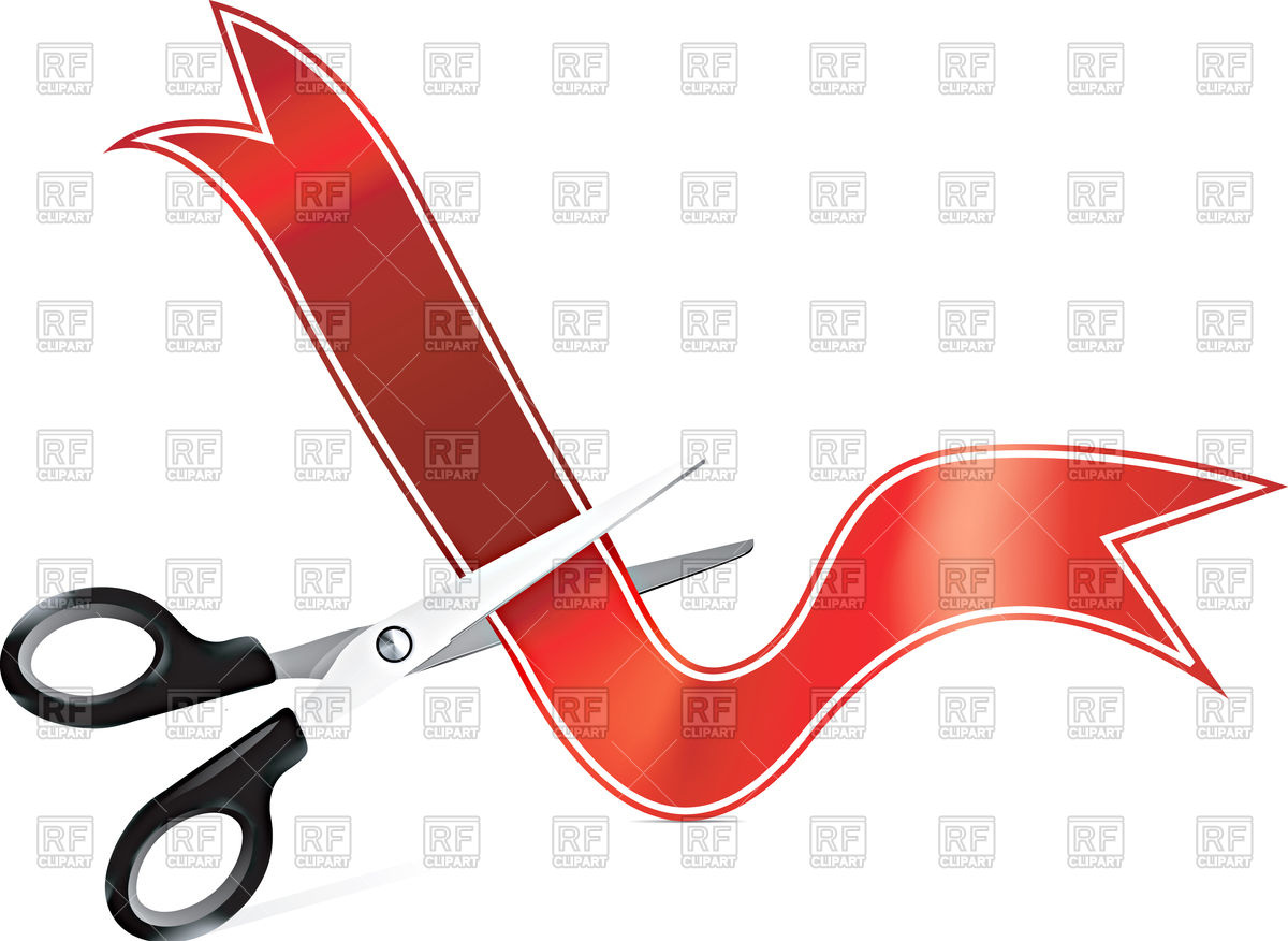 1200x876 Scissors Cutting Red Ribbon Royalty Free Vector Clip Art Image