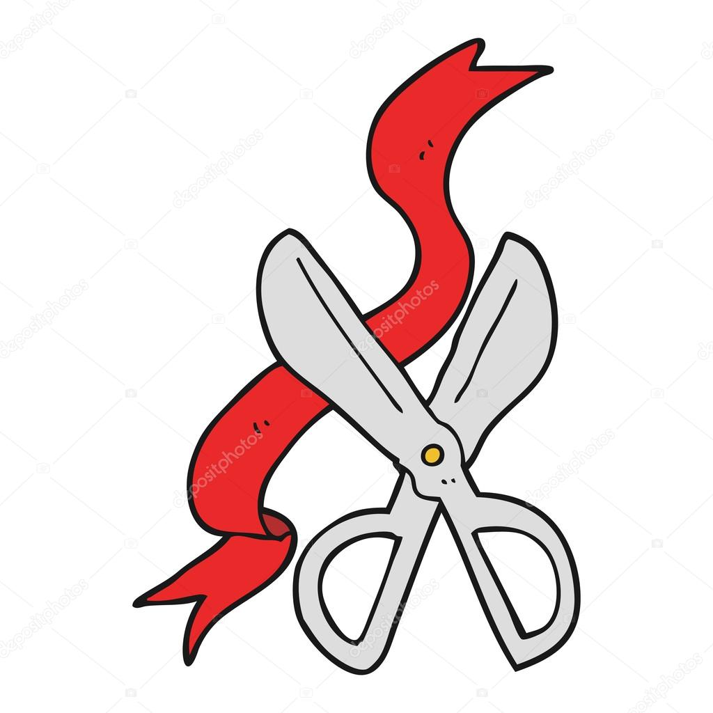 1024x1024 Cartoon Scissors Cutting Ribbon Stock Vector Lineartestpilot