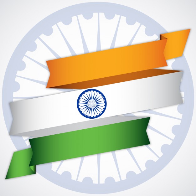 626x626 Background With Ribbon With Indian Flag Colors Vector Free Download
