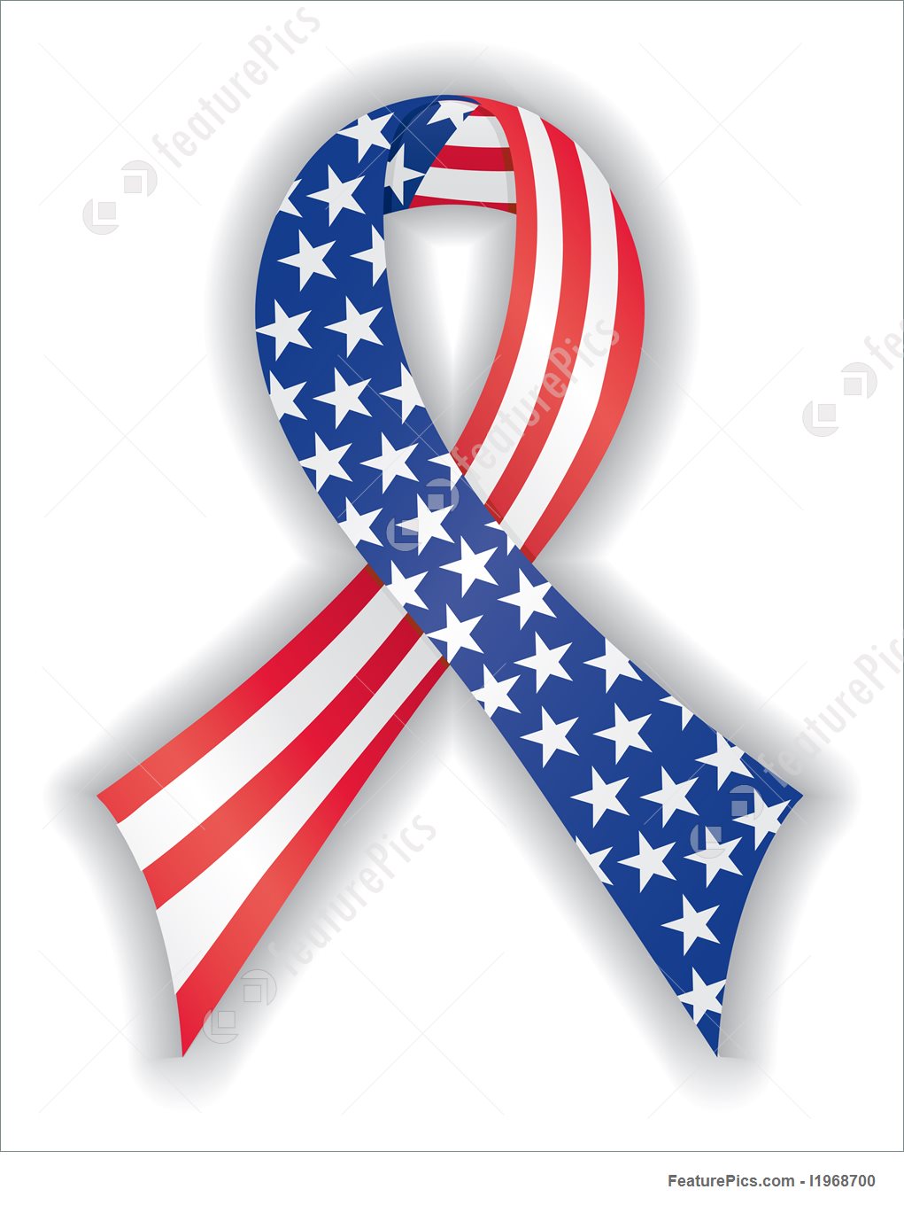 1021x1360 Smooth American Flag Ribbon Illustration