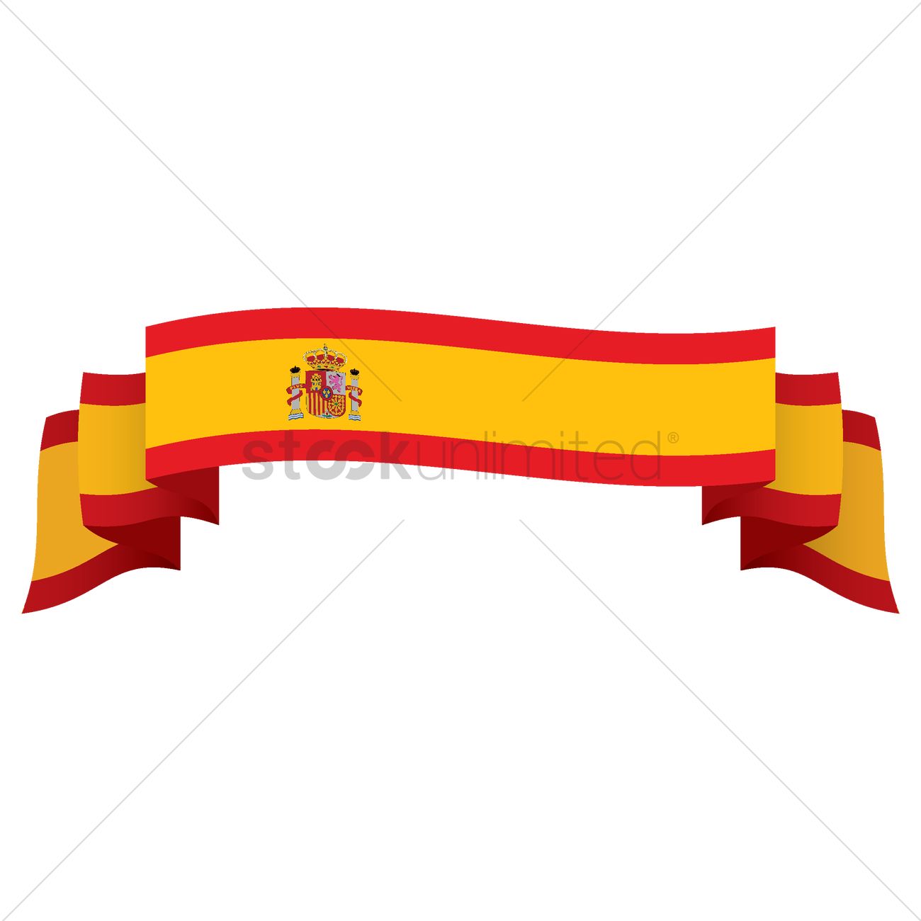 1300x1300 Spain Flag Ribbon Vector Image