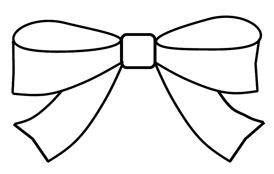 886x562 Bow Clipart Outline To Colour, 15cm Wide This Clipart