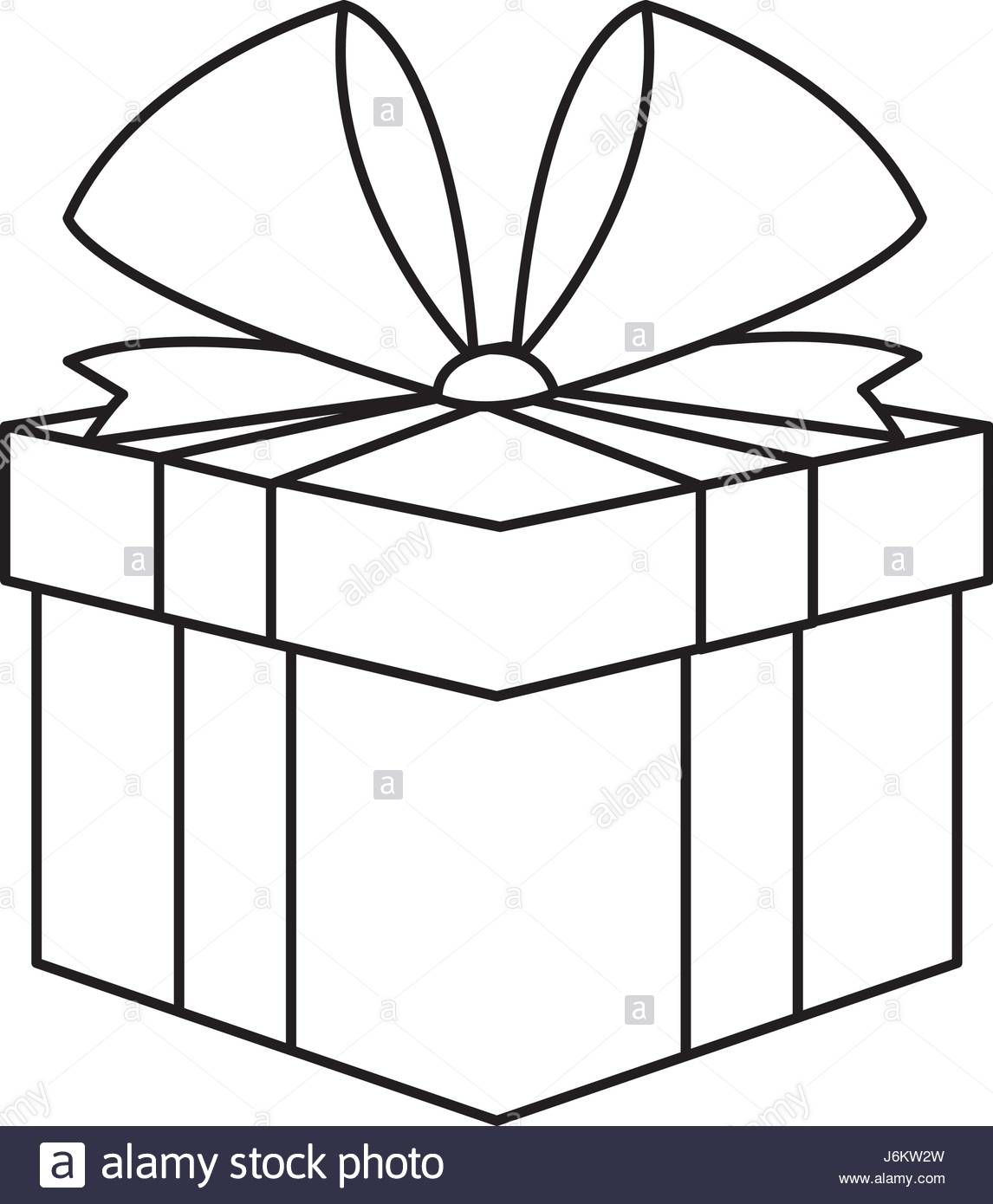 1146x1390 Christmas Present Box Gift Ribbon Decoration Outline Stock Vector