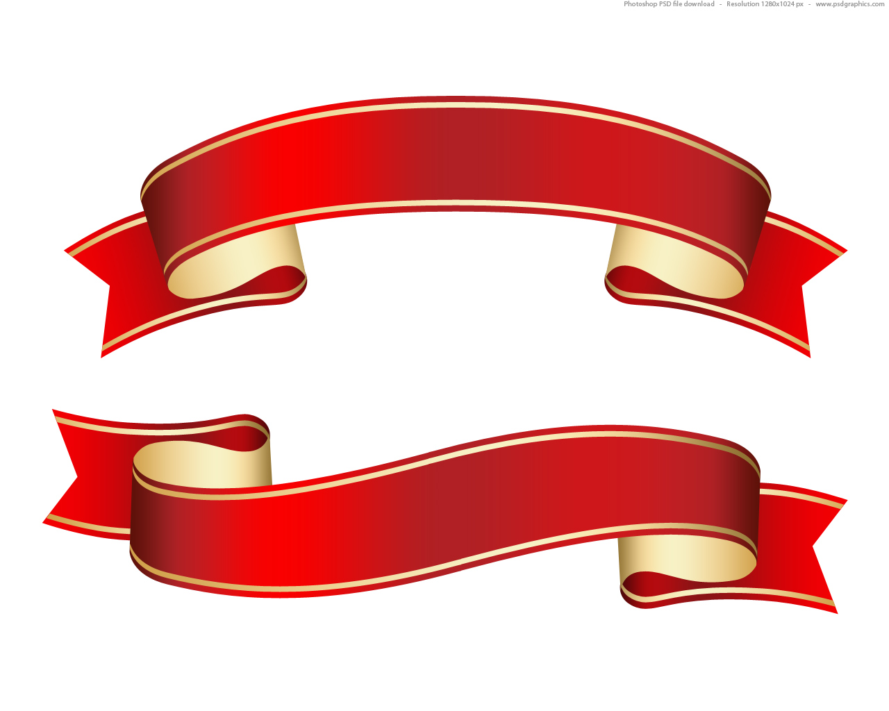 1280x1024 Free Psd Clipart Full Size Jpg Preview Curled Red Ribbon
