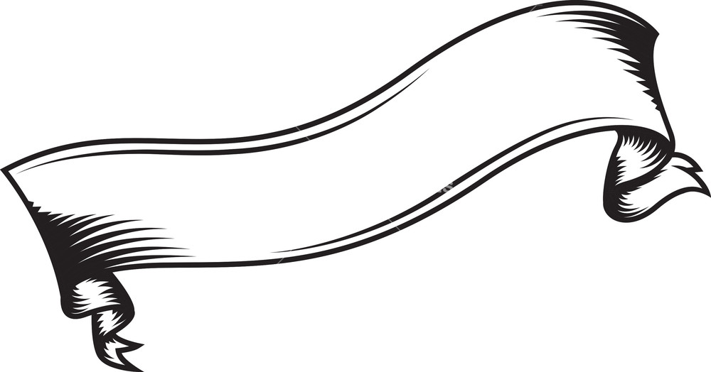 1000x524 Ribbon Vector Black And White