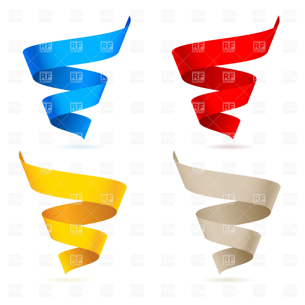 1200x1200 Colored Paper Streamer Ribbons Royalty Free Vector Clip Art Image