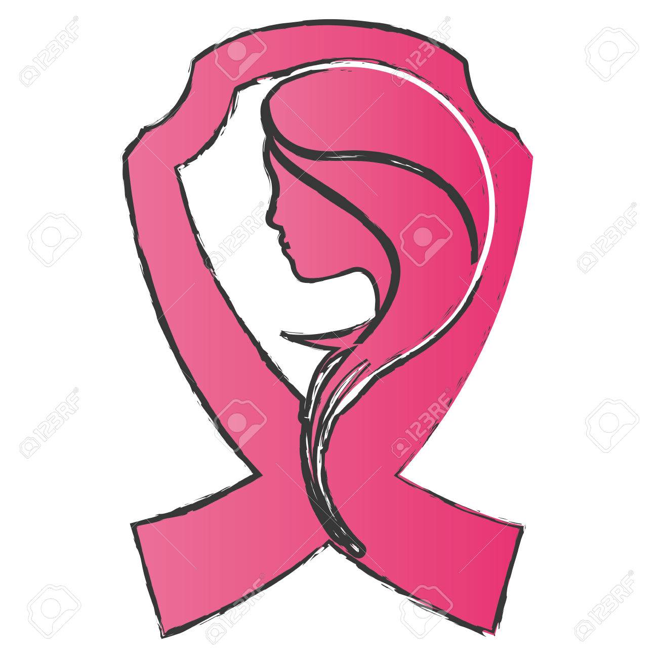 1300x1300 Color Breast Cancer Ribon With Woman Symbol Image Design Royalty