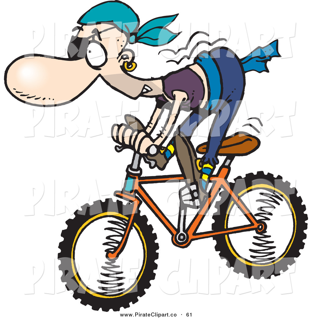 1024x1044 Vector Clip Art Of A Pirate Guy Riding A Bike To The Left By