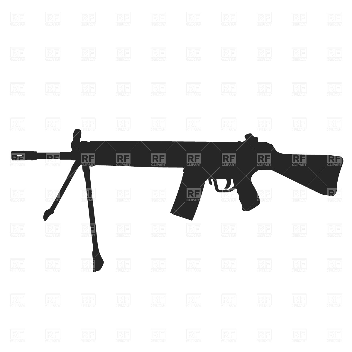 1200x1200 Light Machine Gun Royalty Free Vector Clip Art Image