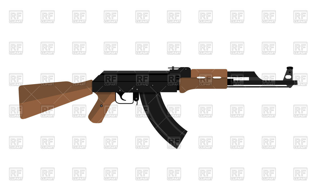 1200x725 Ak 47 Kalashnikov Assault Rifle Royalty Free Vector Clip Art Image