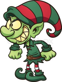 236x314 Cartoon Christmas Elf Characters. Vector Clip Art Illustration