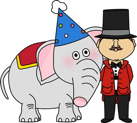 450x406 Circus Elephant And Ringmaster Clip Art