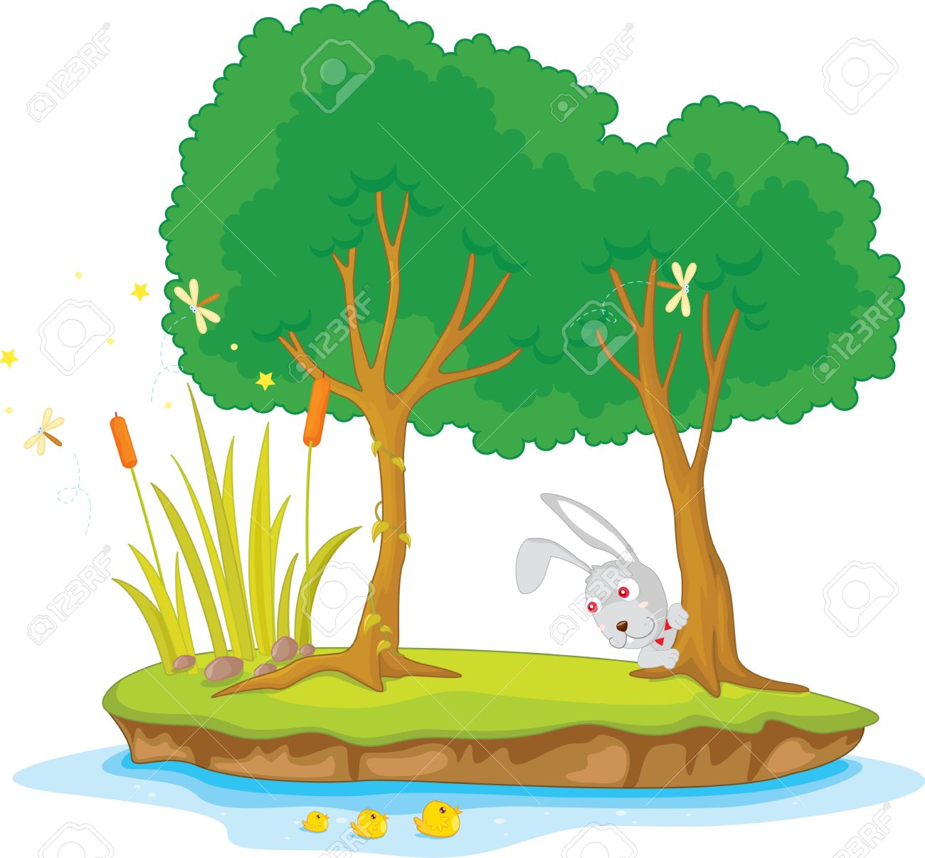 1300x1205 River Clipart Grass Tree