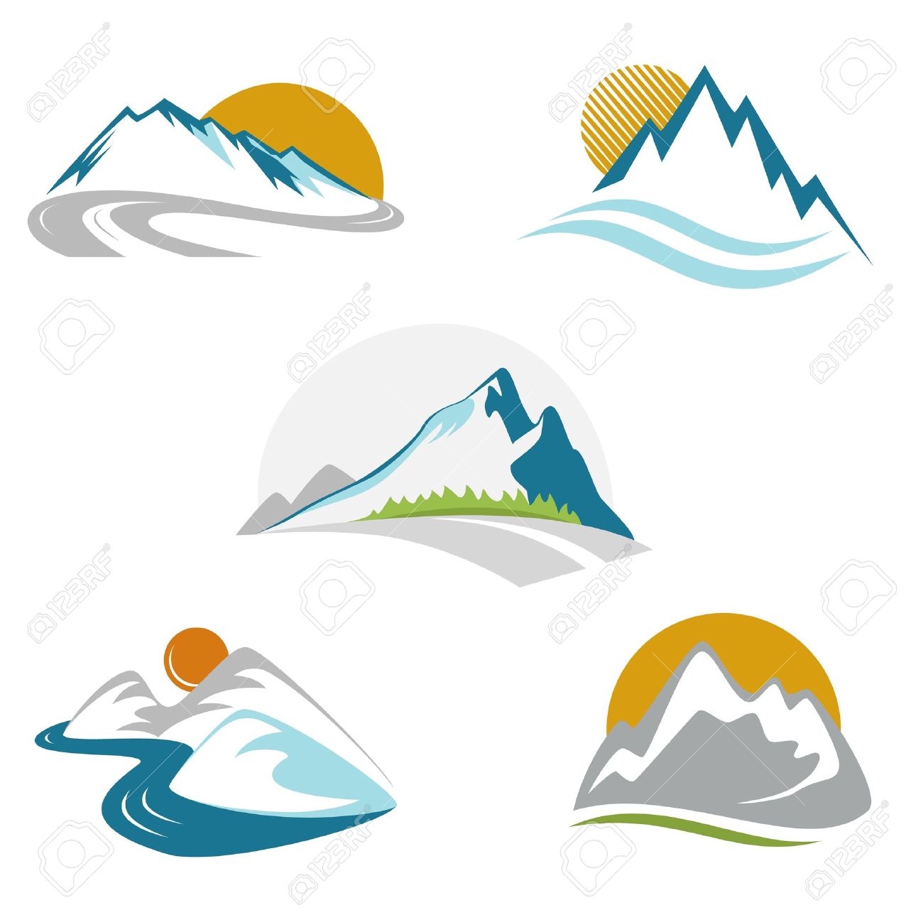 1300x1281 Sunrise Clipart Mountain River