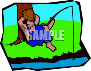 300x233 Picture A Man Sleeping Against A Tree While Fishing In The River