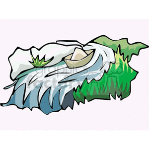 300x300 Royalty Free Paper Boat Floating Down River 152595 Vector Clip Art