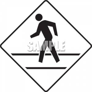 300x300 Crossing Road Sign Clip Art Picture
