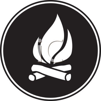 350x350 Road Sign Black And White Campfires Allowed Symbol